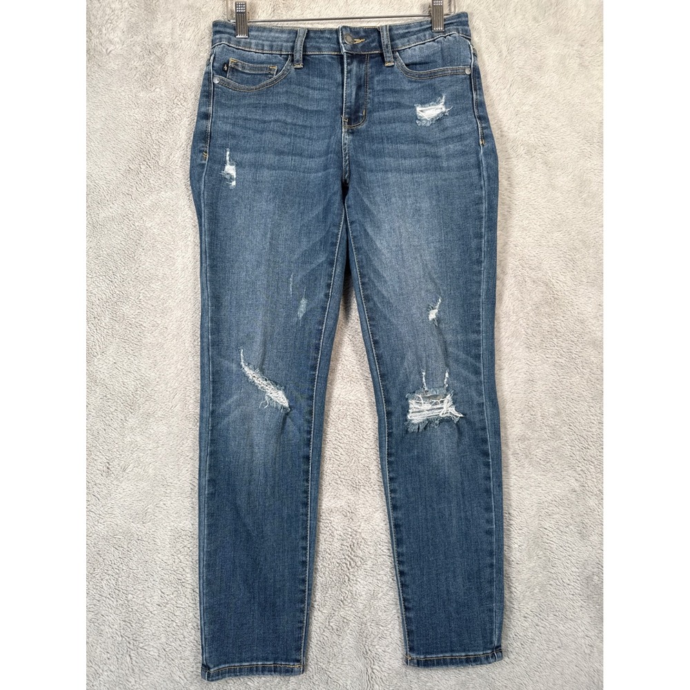 Judy‎ Blue Womens Jeans Size 27 Fits 28x27 Relaxed Fit Distressed Denim Blue